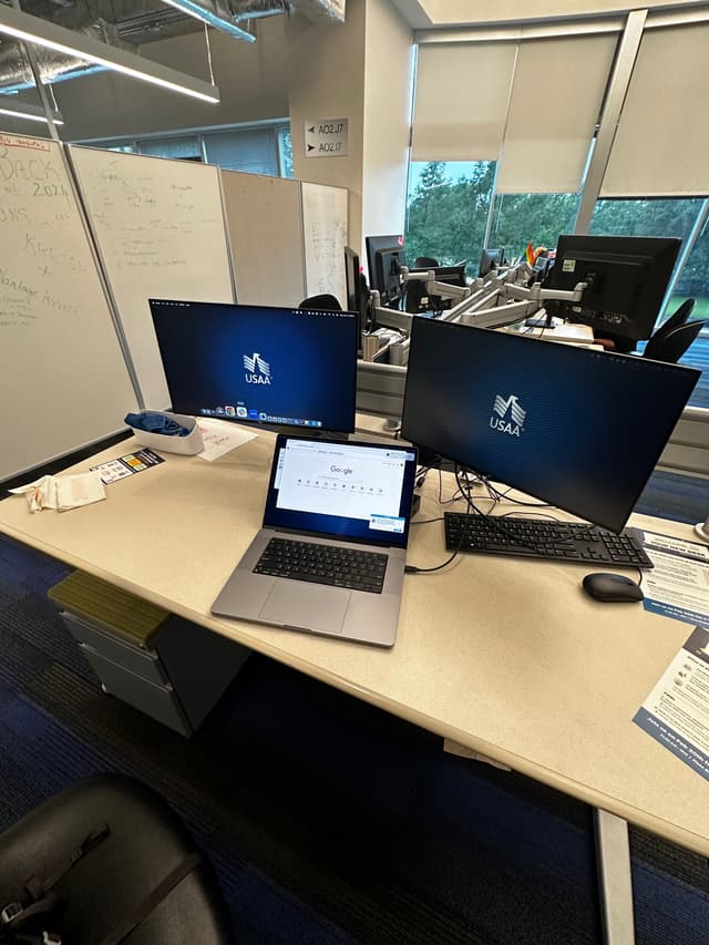 USAA Desk with Mac