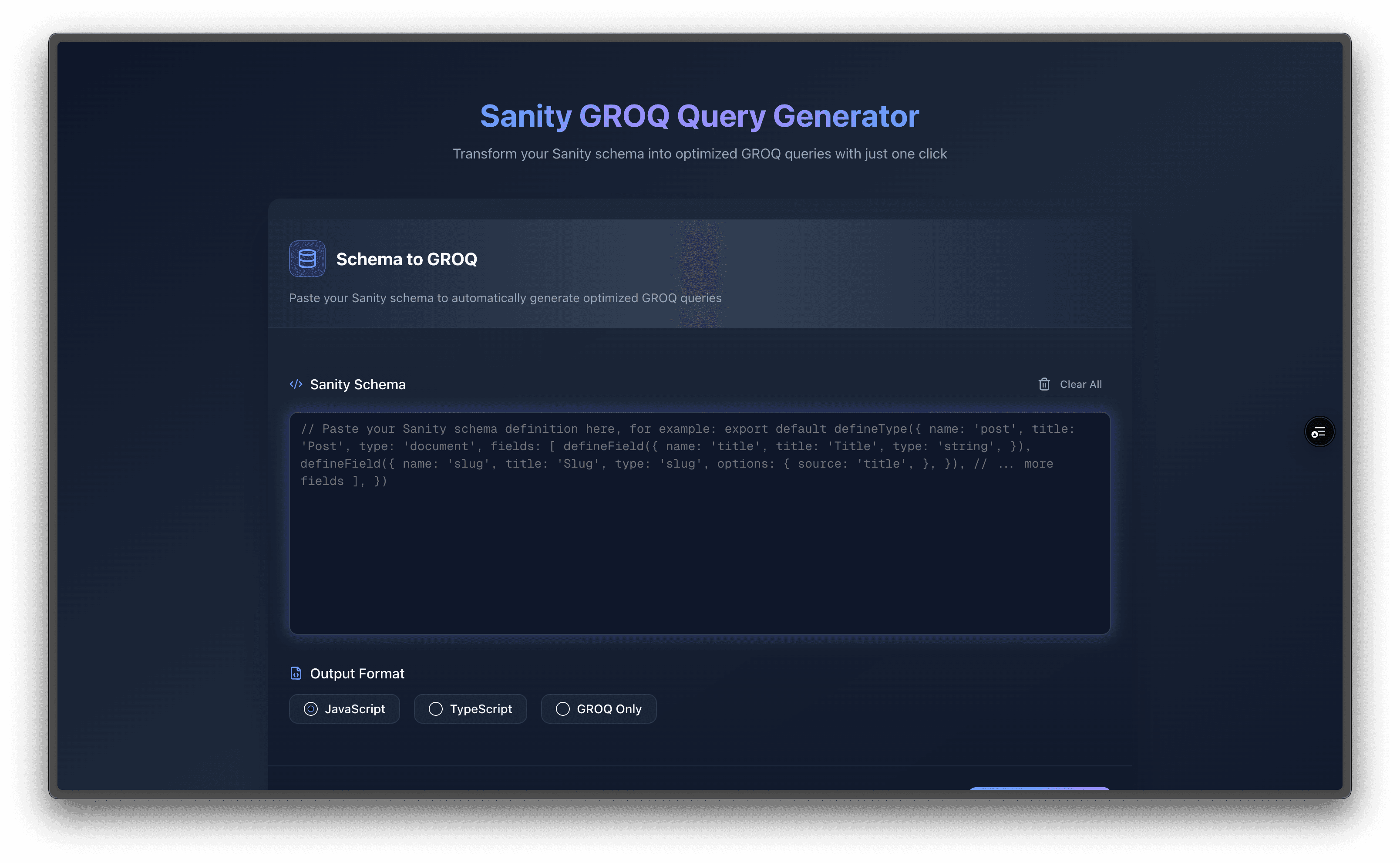 Sanity GROQ Query Generator